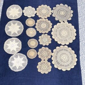 Set of Vintage Crochet Doilies in Cream